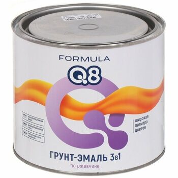 Грунт-эмаль Formula Q8, по ржавчине, серая, 1.9 кг